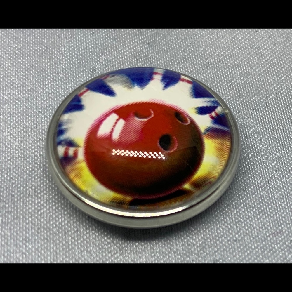 SALE - Bowling Strike Snap Button Charm